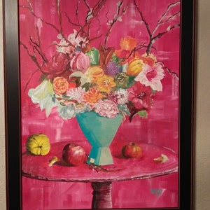 Original Painting Still Life Fleurs d&#39;amour Canvas