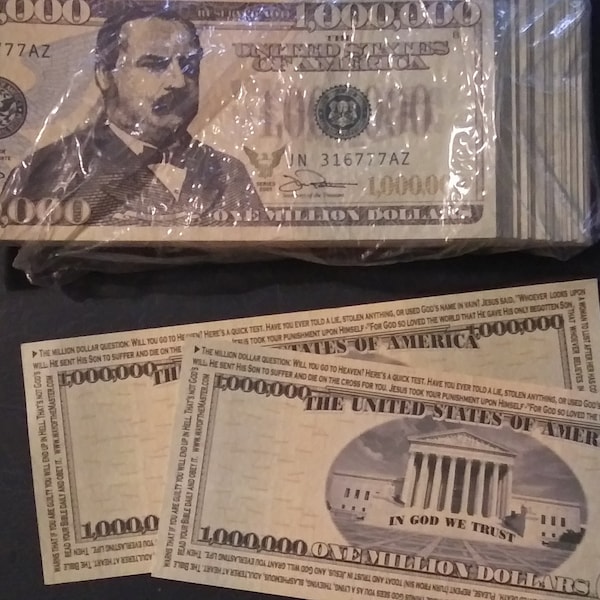 Fake Million Dollar Bills - Etsy