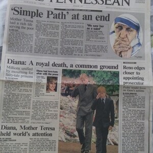 Mother Teresa Dies Newspapers 1997