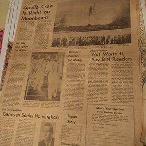 Apollo Nasa Space Moon Landing Newspapers
