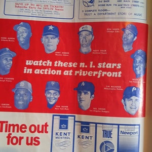 Programa Johnny Bench Cincinnati Reds 1971