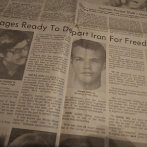 Iraniani protestano contro gli ostaggi Carter Newspaper 1981 Memorbilia