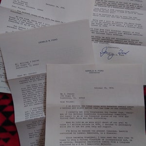 Cartas de Financiamento de Campanha Política 1976 Reagan Ford Presidente Washington DC