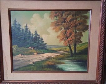 Original Vintage Painting Canvas Framed