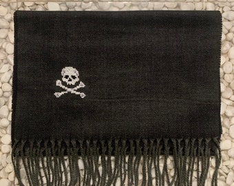 Hand Stitched Skull and Crossbones Scarf