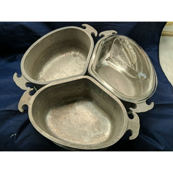 Lot of 3 Vintage Super Maid Cookware Triangle Cast Aluminum Cooking Pots &  Lids