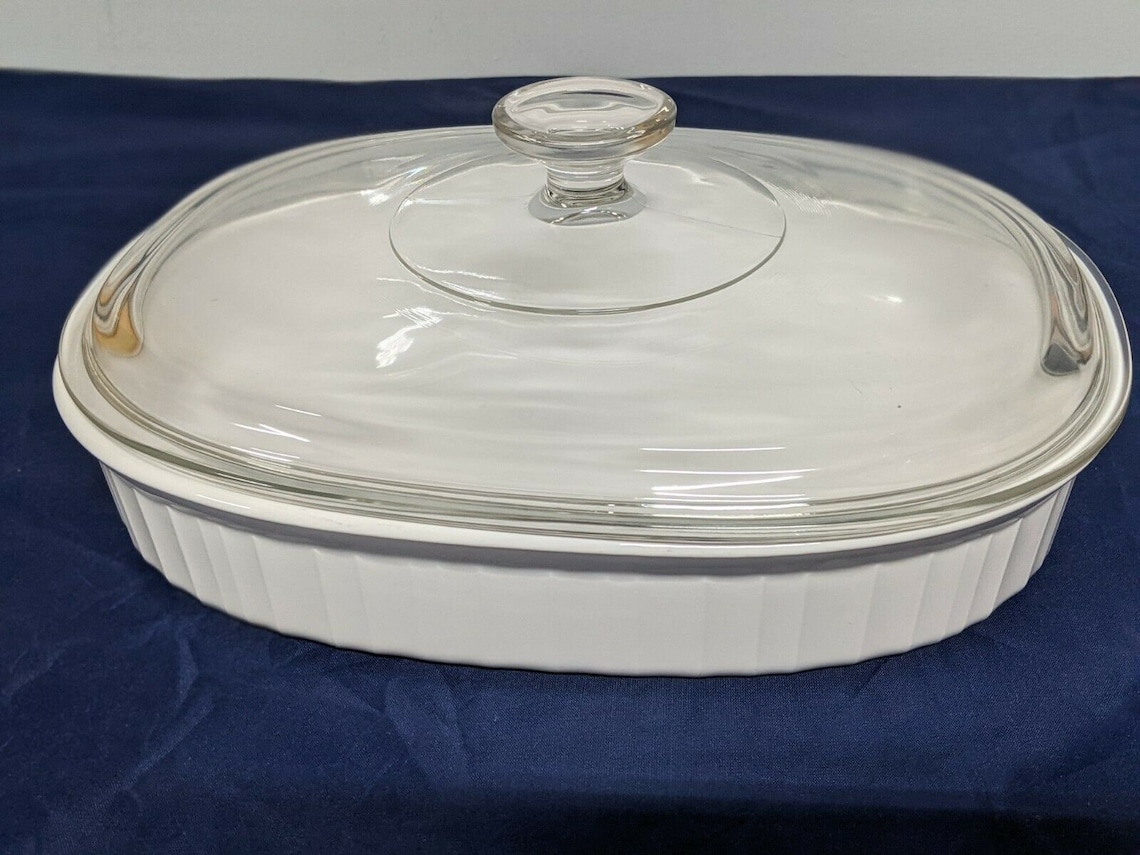 Corning Ware French White F6B 1.8L Oval Casserole Dish Etsy