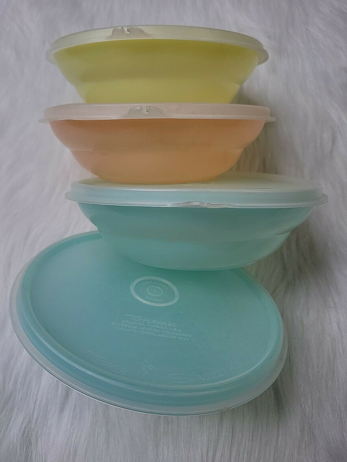 Vintage Tupperware 4 Cereal Bowls 155 Pastel Colors With Etsy