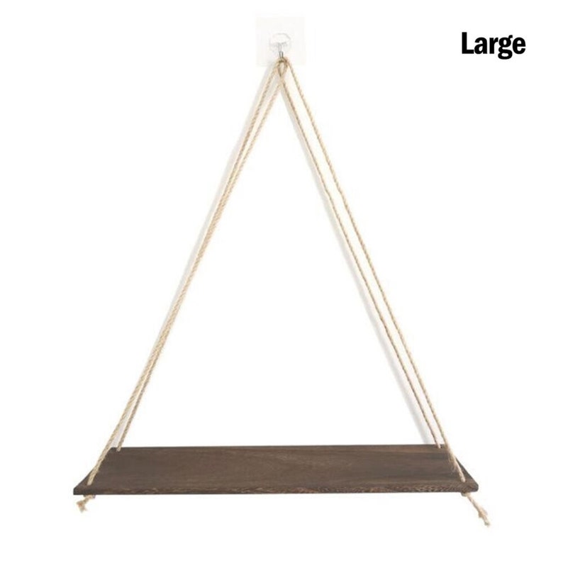 Wooden Rope Swing Wall Hanging Plant Flower Pot Tray Children Bedroom Rack Shelve Wall Shelf Sundries Storage Home Decoration