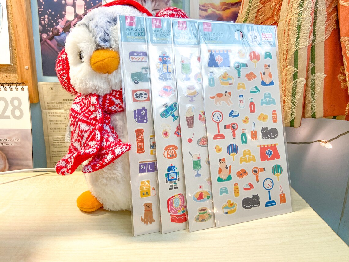 Retro Japan Sticker Sheets Daiso for Planners Journals Etsy