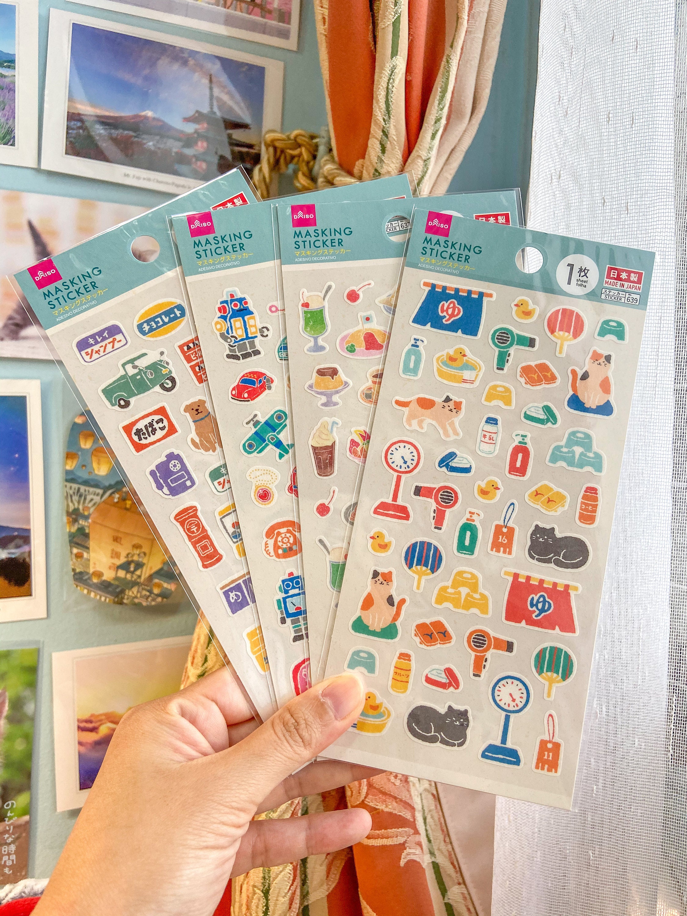 Retro Japan Sticker Sheets | Daiso | For planners, journals, bujo,  hobonichi, journaling, crafting, scrapbooking, card making