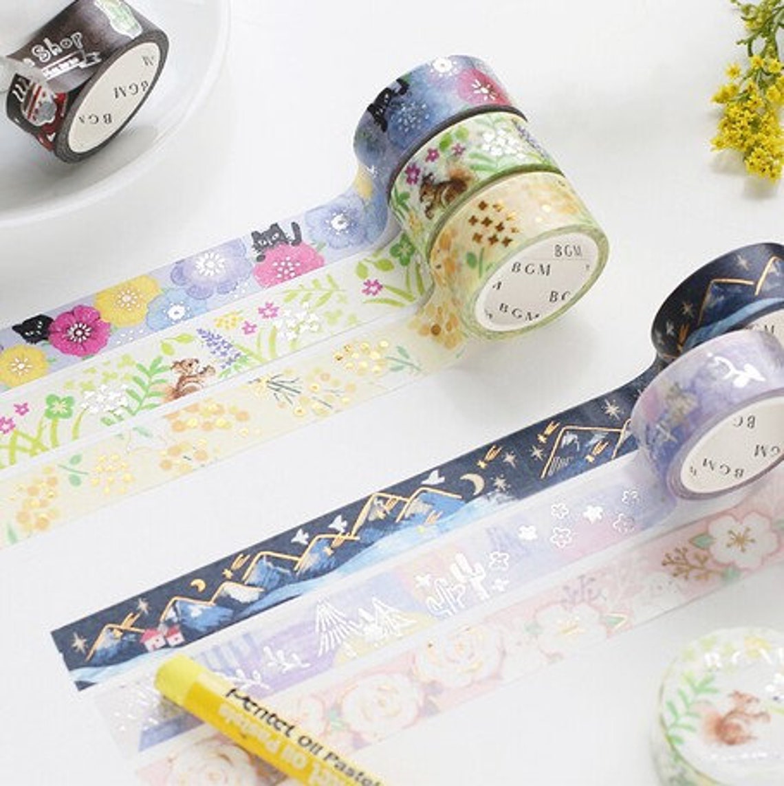 Camellia Crayon Land Washi Tape BGM for Planner Journal - Etsy