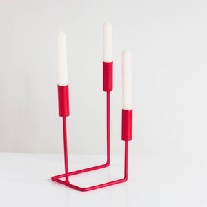 Metal candlesticks, Modern three taper candelabra, Made in Ukraine metal taper candle holder, Modern taper candle holder