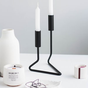 Black candelabra, Black candlestick holder, Iron candle holder, Black candle holder, Iron candlestick, Metal taper candle holder