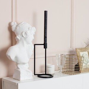 Black metal candlestick, Metal candlestick holder, Black metal candle holder, Modern candle holder, Iron candlestick