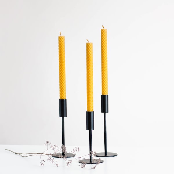 Modern metal candlestick 3 pieces, metal taper candle holder, centerpiece, iron candlestick, danish candle holder