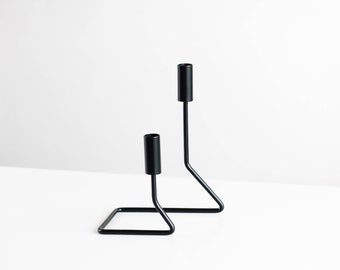 Metal candle holder, Table metal candlestick, Black candelabra, Iron tabletop candelabra, Taper candle holder, Modern candle stand