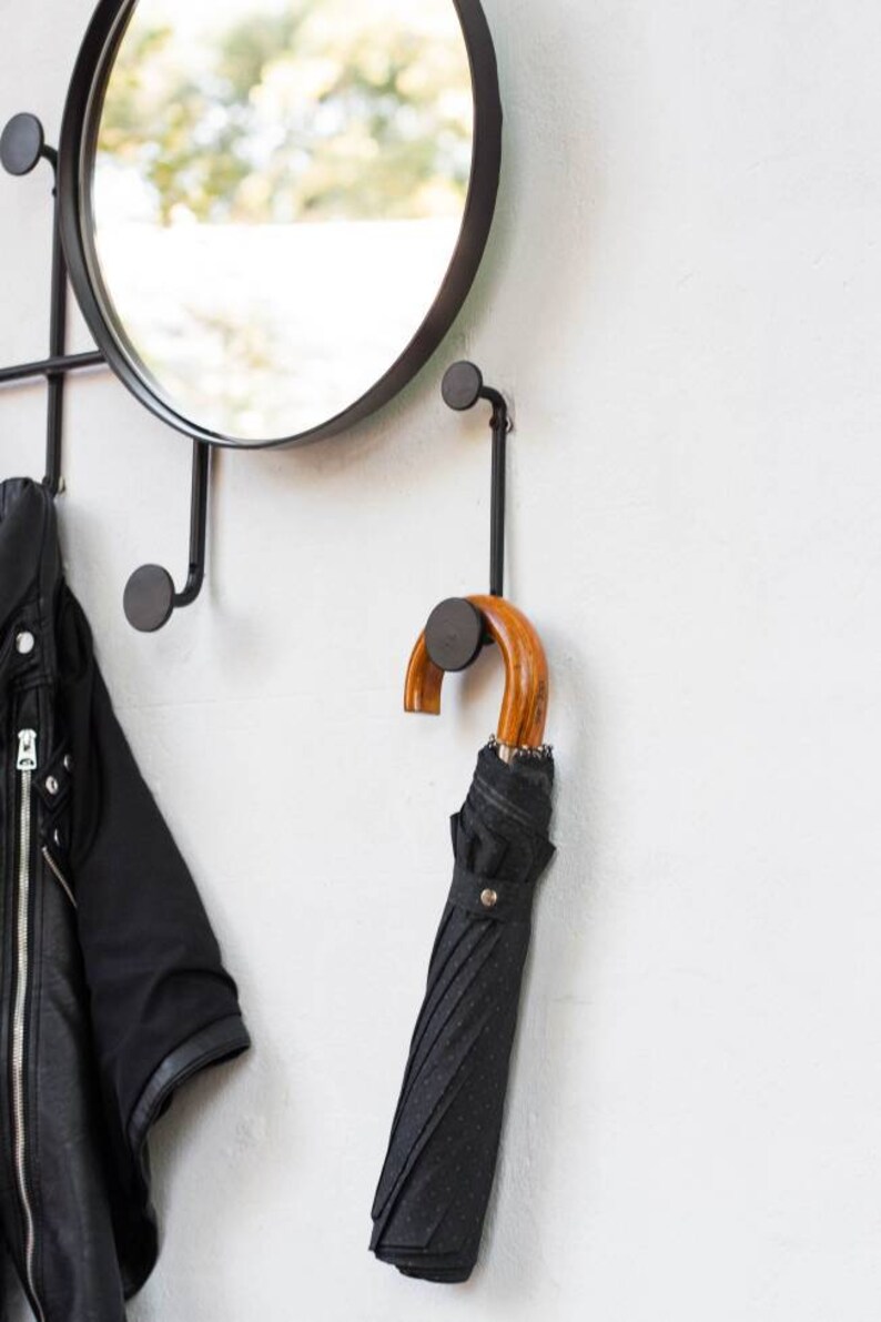 Entryway Mirror Modern Mirror With Hooks Mirror Wall Decor Etsy