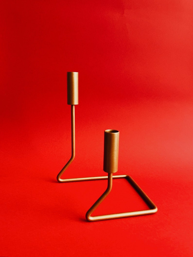 Metal candle holder, Table metal candlestick, Black candelabra, Iron tabletop candelabra, Taper candle holder, Modern candle stand image 5