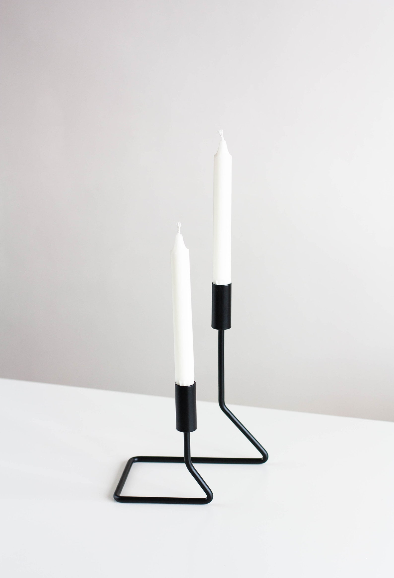 Metal Candle Holder, Table Metal Candlestick, Black Candelabra, Iron