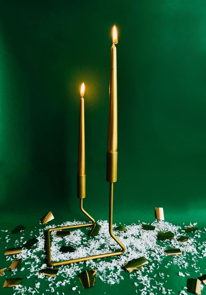 Metal candle holder, Table metal candlestick, Black candelabra, Iron tabletop candelabra, Taper candle holder, Modern candle stand image 4