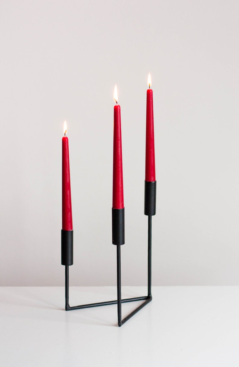 Black Candelabra Iron Candelabra Black Metal Candlestick Etsy UK