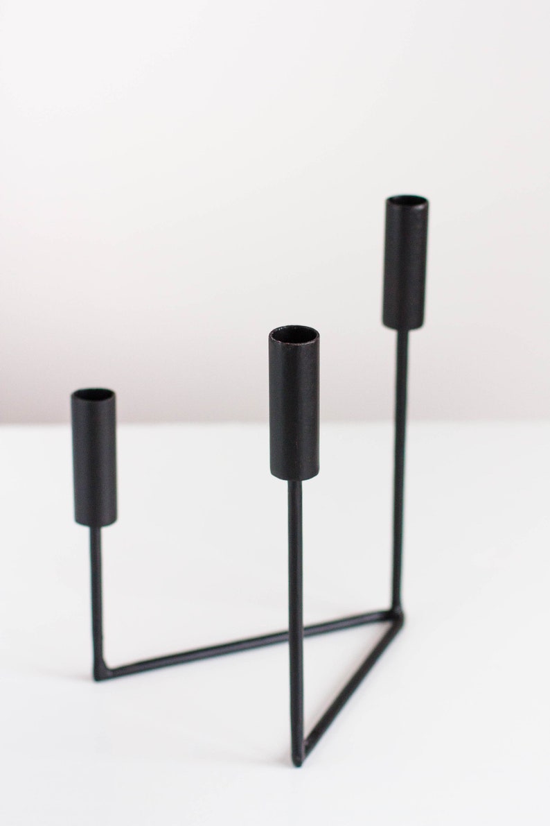 Black Candelabra Iron Candelabra Black Metal Candlestick Etsy UK