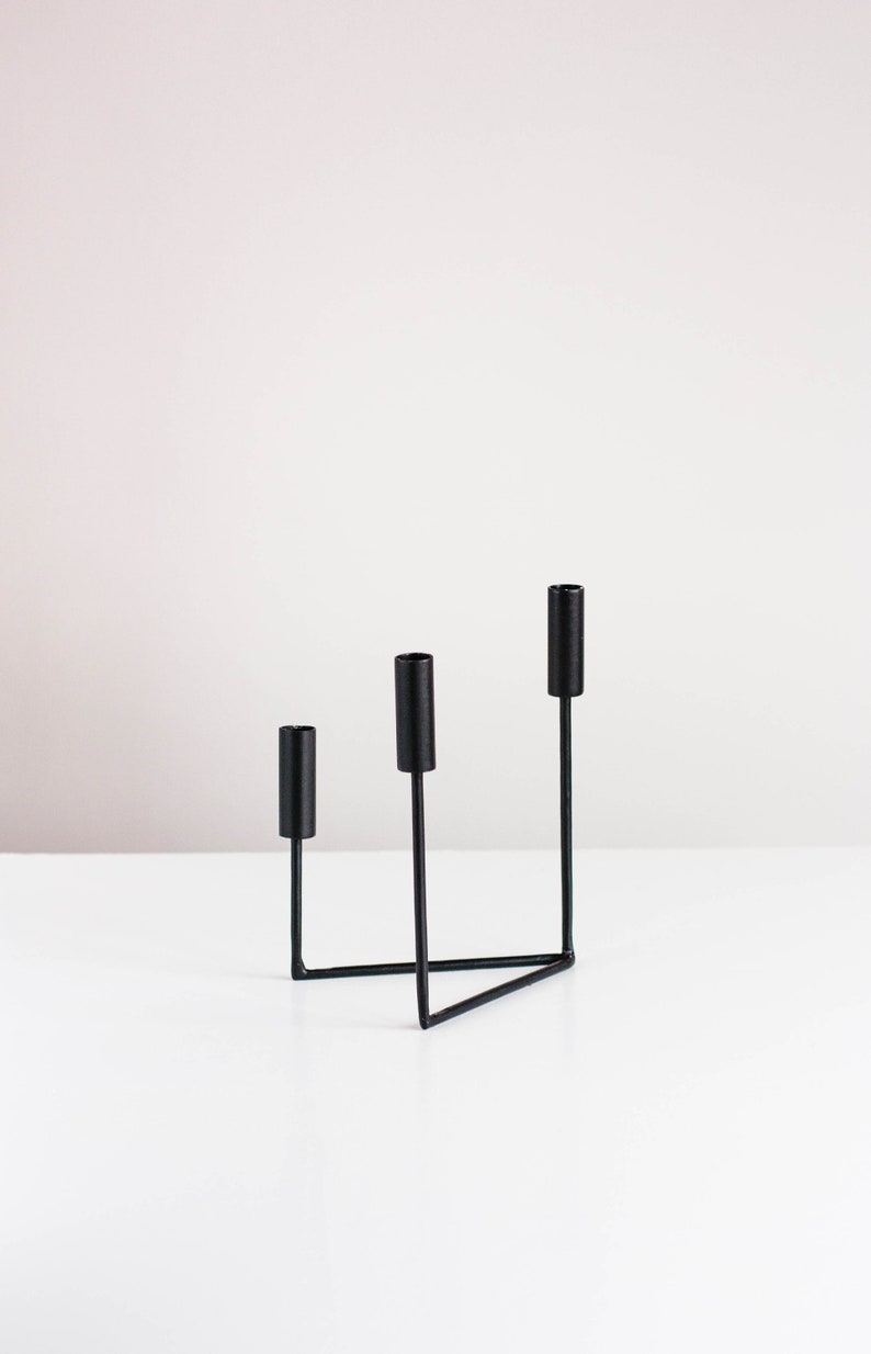 Black candelabra iron candelabra black metal candlestick Etsy