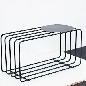 Mid-century Entryway Shoe Rack, Black Metal Shoe Bench, Metal Shoe Stand, Stand for Shoes, High Quality Metal Shoe Rack