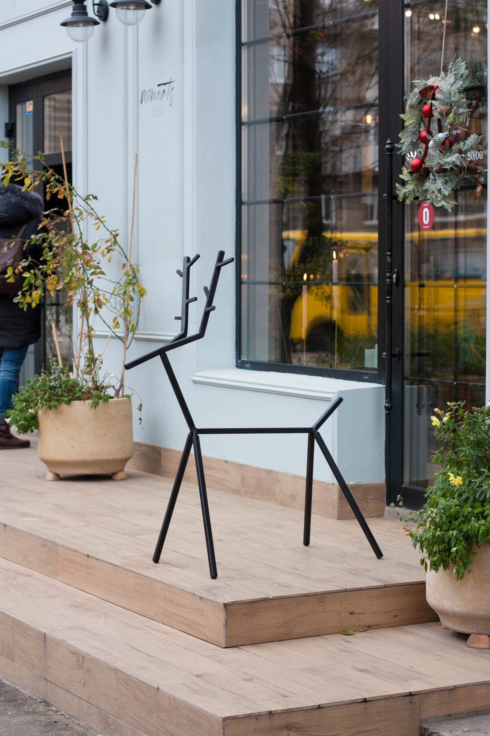 Metal Christmas Deer big Minimalist Christmas Deer Etsy