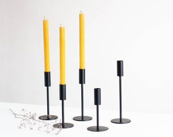 Metal candle holder 5 pieces, modern metal candlestick, metal taper candle holder, iron candlestick, danish candle holder