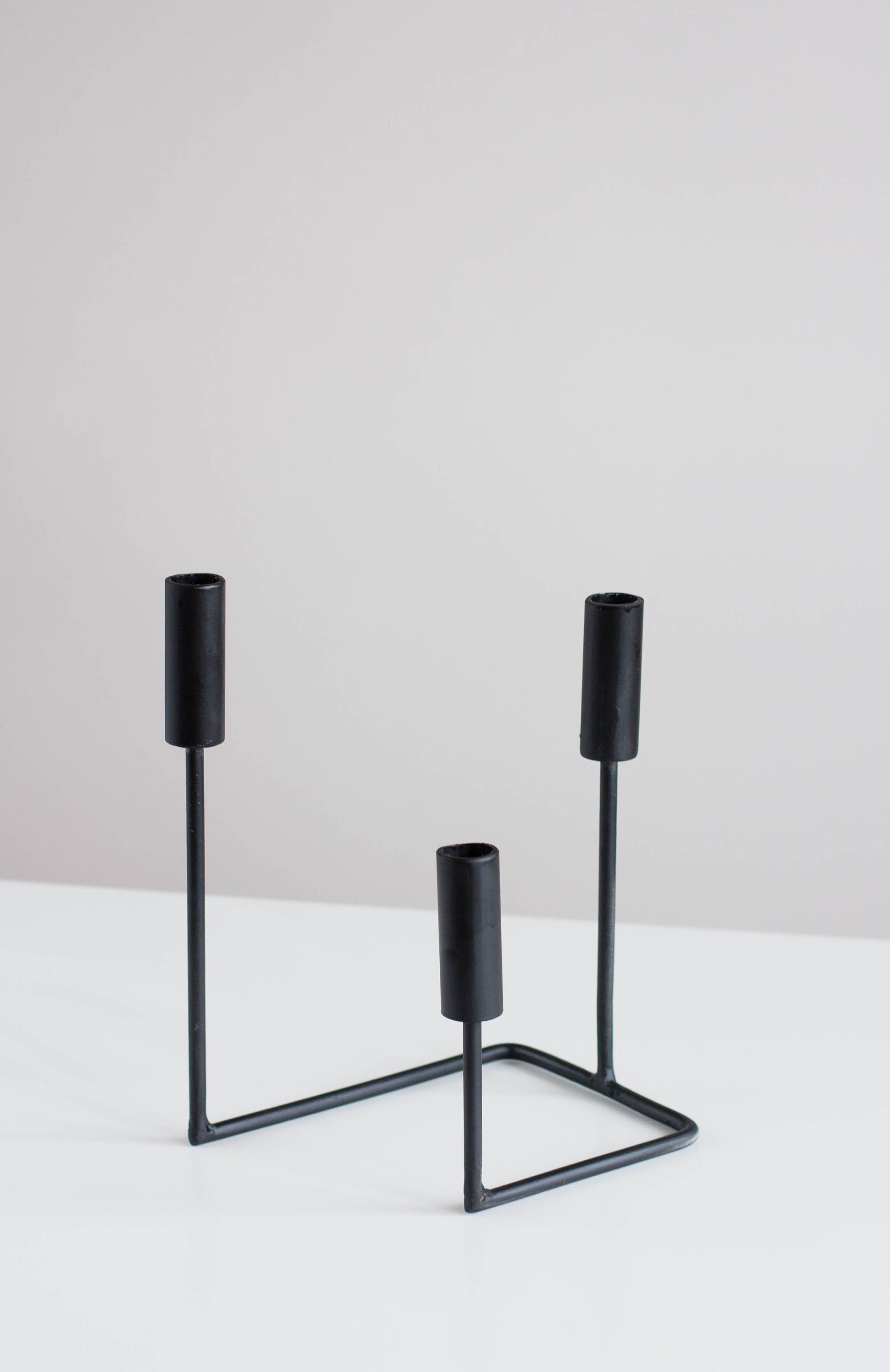 Modern Black Metal Candelabra / Metal Taper Candle Holder / Etsy