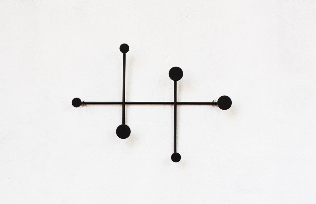 Black Wall Hanger Metal Wall Hooks for Clothes Modern Etsy