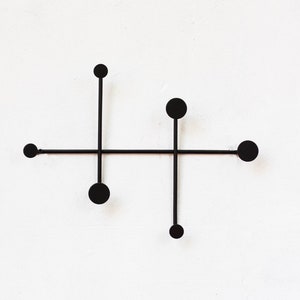 Black wall hanger, Metal wall hooks for clothes, Modern clothes hanger, Wall coat hooks, Metal wall rack with hooks, Clothes hanging rack