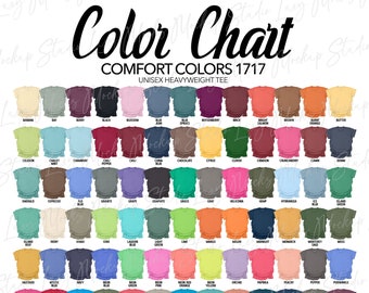 Comfort Colors 1717 Color Chart | C1717 T-shirt | 1 JPEG File | Non-editable | Instant Digital Download