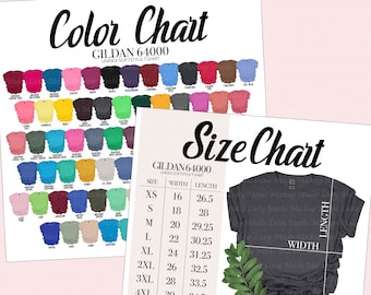 Gildan 64000 Color Chart & Size Chart (Digital Download)