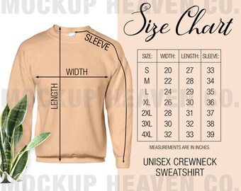Gildan 18000 Color & Size Chart: Heavy Blend Sweatshirt (2 Files)