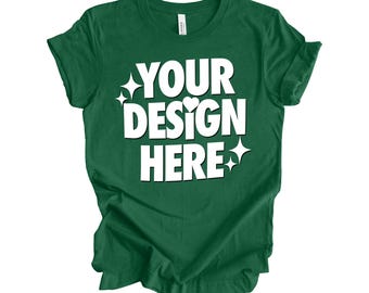 Heather Grass Green Bella Canvas 3001 T-shirt Mockup (Digital Download)