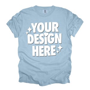 Ice Blue Comfort Colors 1717 T-shirt Mockup (Digital Download)