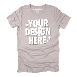 Heather Cool Grey Bella Canvas 3001 T-shirt Mockup Tagless Shirt Men Women Unisex Mockup Tee 1 JPEG File Instant Download