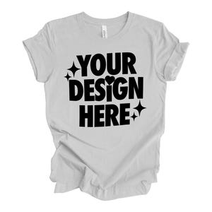 Atletisk grå Bella Canvas 3001 T-shirtmodell: Unisex T-shirt platt lay (digital nedladdning)