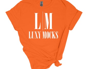 Orange Gildan 64000 Women's T-shirt Mockup (Digital Download)