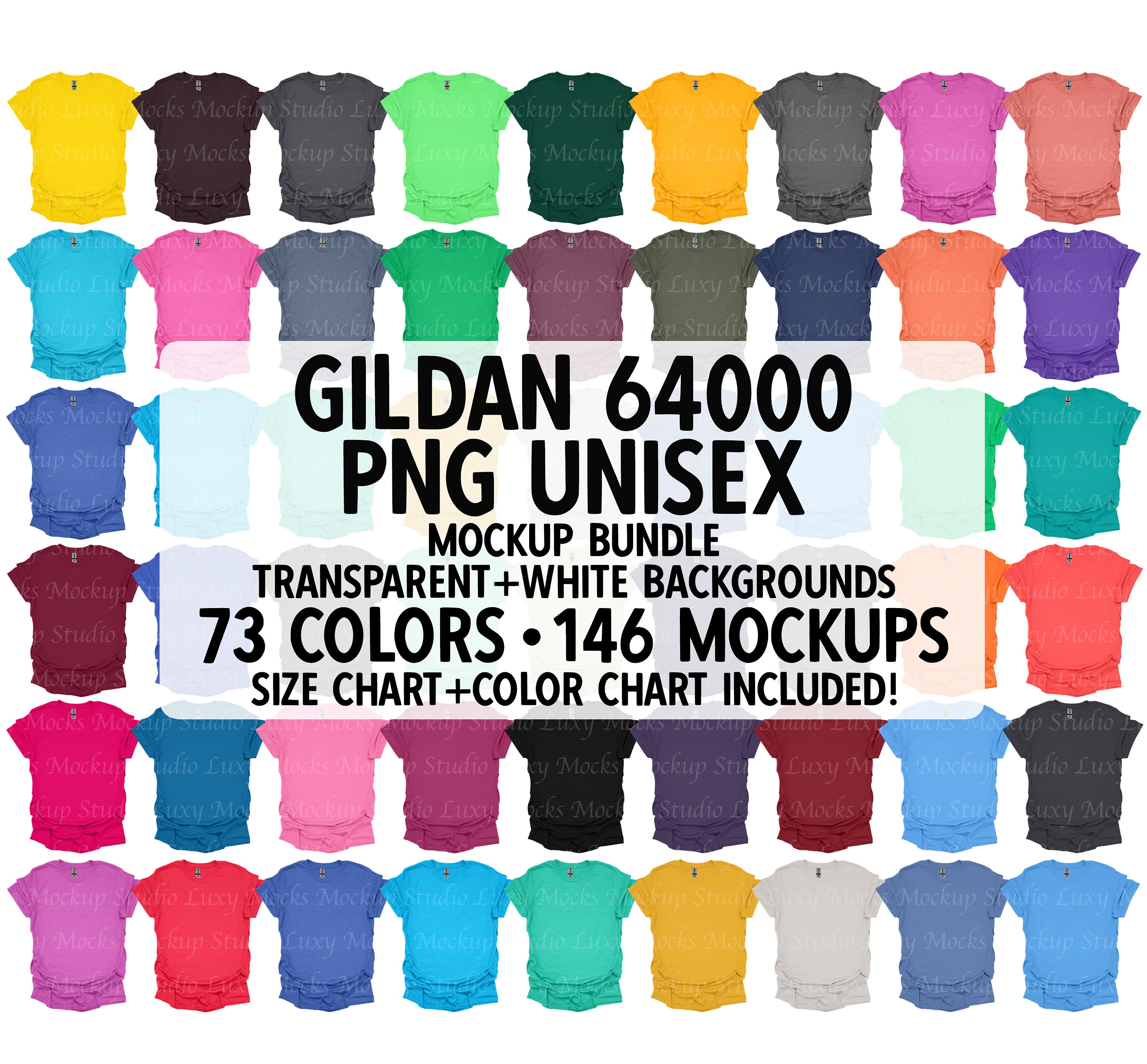Gildan 64000 G640 Men's / Unisex Mockup Bundle PNG - Etsy
