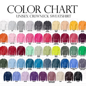 Gildan 18000 G180 Color Chart JPEG PNG 4 Files G180 Sweatshirt Mockup ...