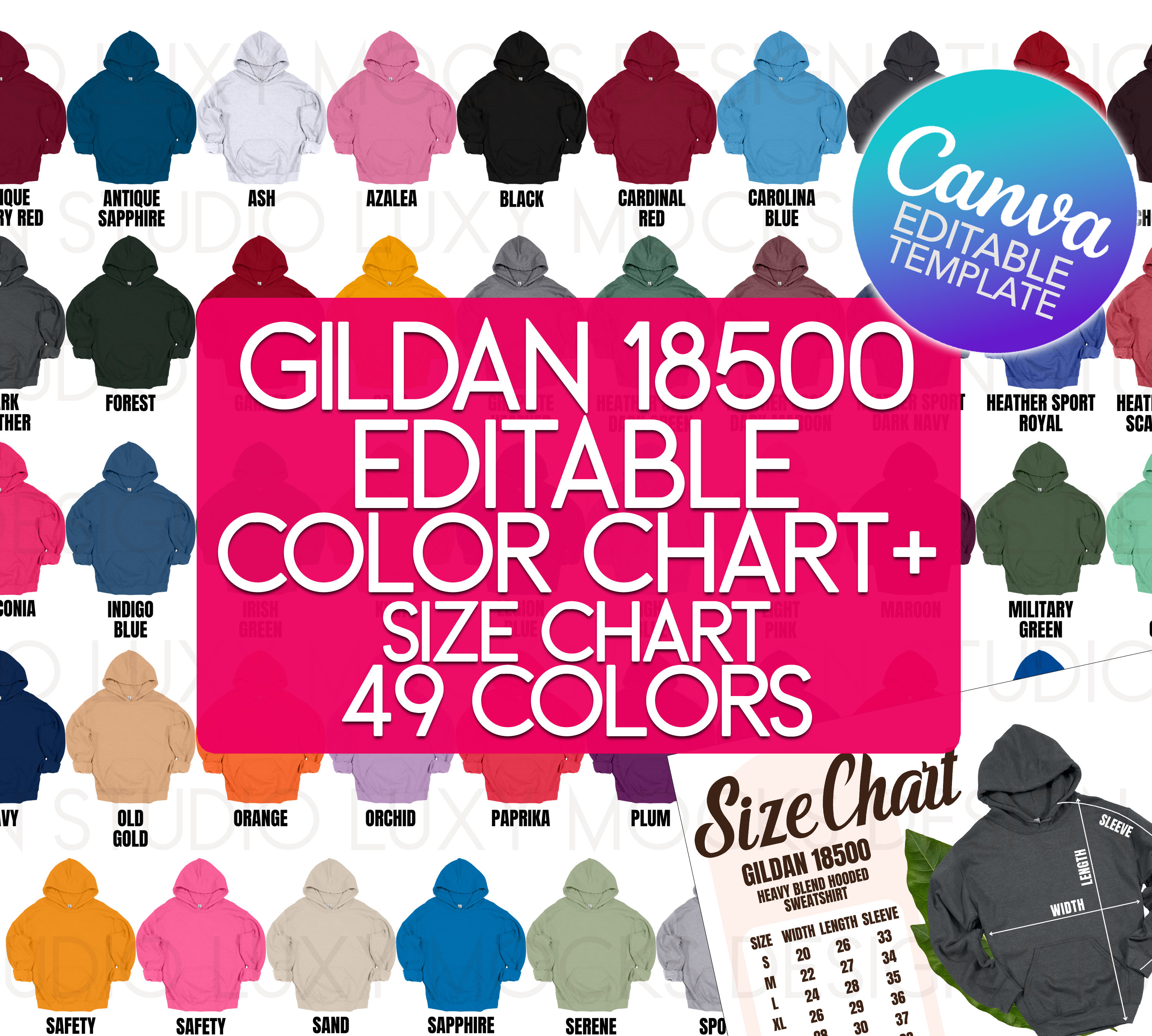 Gildan 18500 color chart hotsell