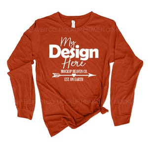 Bella Canvas 3501 Brick Triblend Long Sleeve Tee Mockup (JPEG)