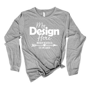 Bella Canvas 3501 Athletic Heather Long Sleeve Tee Mockup (JPEG)