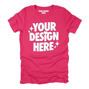 Fuchsia Bella Canvas 3001 T-shirt Mockup (JPEG File)