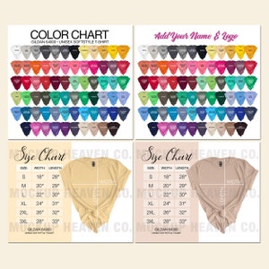 Gildan 64000 Color Chart & Size Chart (Digital Download)
