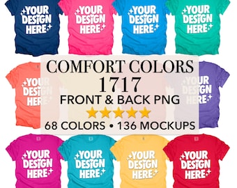 Comfort Colors 1717 Mockup Bundle: Front & Back PNG (Digital Download)